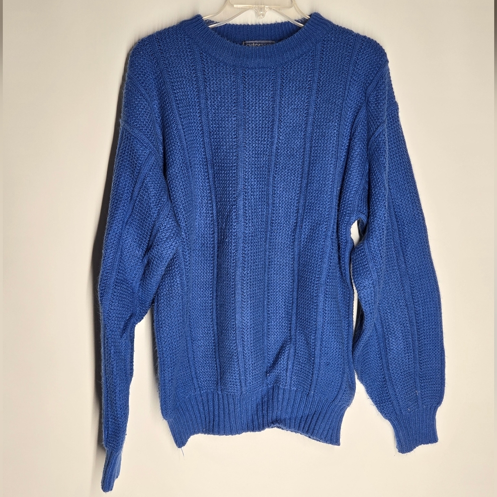 Vintage Astorone Cozy Blue Knit Crewneck Sweater